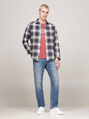 Tommy Jeans Relaxed Check Flannel Shirt, New Charcoal Check