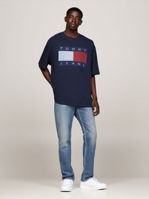 Tommy Jeans Flag Badge Oversized T-Shirt, Dark Night Navy Melange