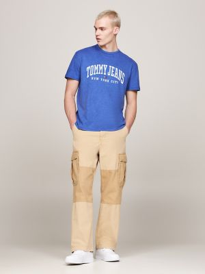 Tommy Jeans Varsity Logo Washed T-Shirt, Bright Blue