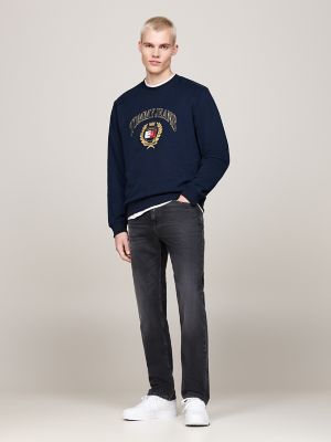 TJ Embroidered Crest Sweatshirt, Dark Night Navy