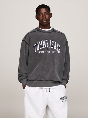 TJ Varsity Washed Relaxed Fit Sweatshirt, Black