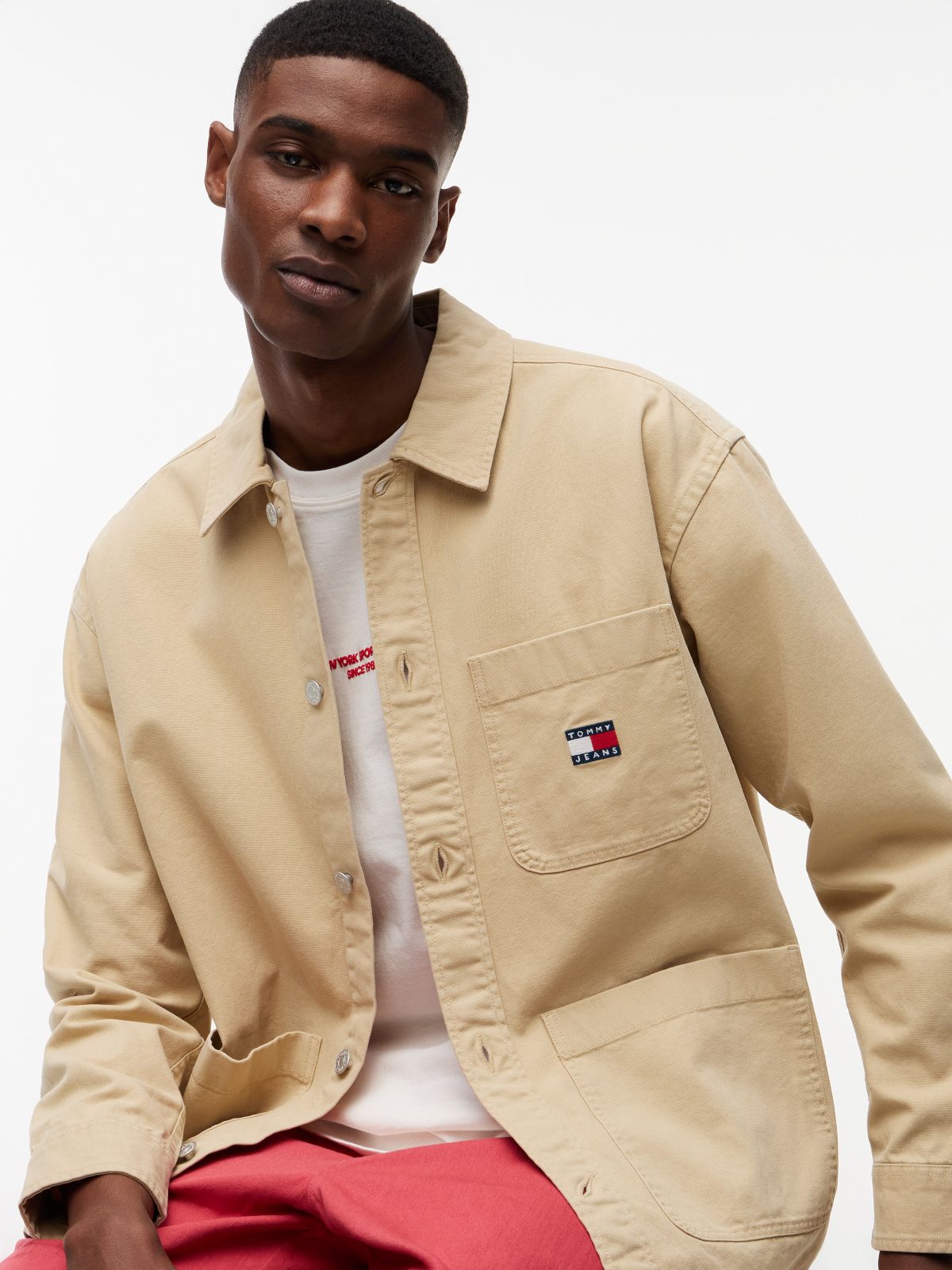 Tommy Jeans Oversized Overshirt — Gentle Gold