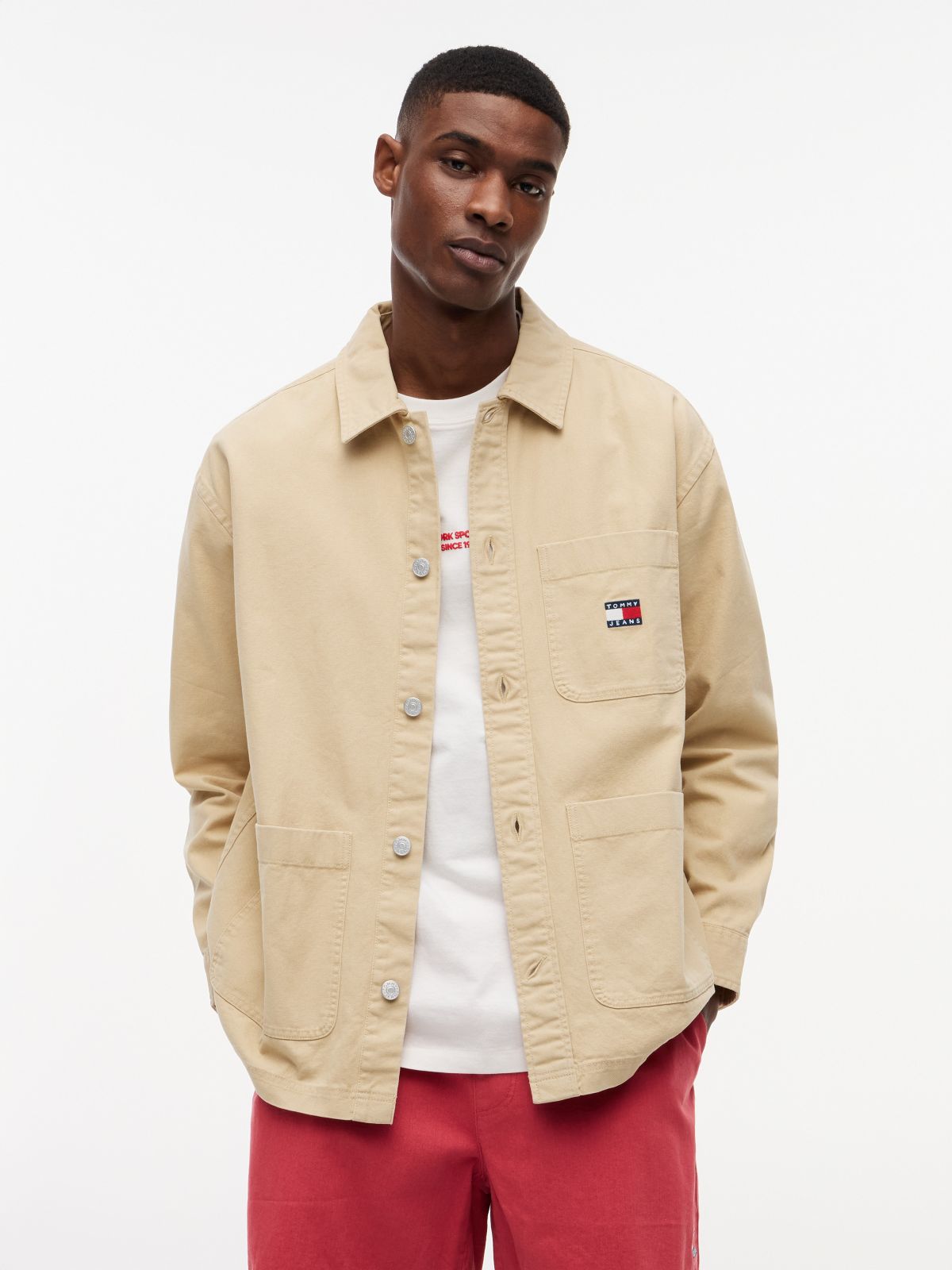 Tommy Jeans Oversized Overshirt — Gentle Gold