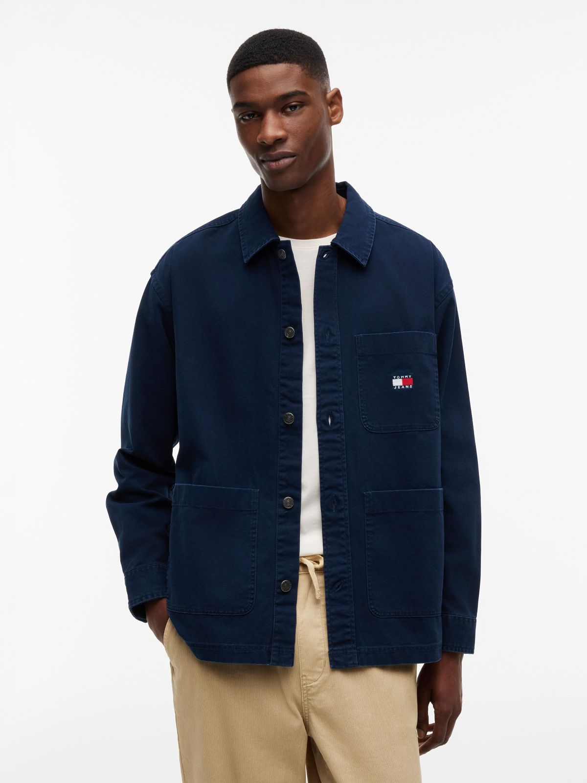Tommy Jeans Oversized Overshirt — Dark Night Navy