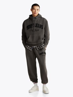 New York Varsity Hoodie, Washed Black