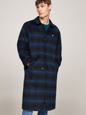 Checked longline coat on sale