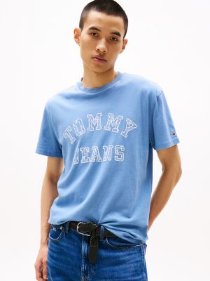Tommy Jeans Paisley Print Logo T-Shirt, Colorado Blue