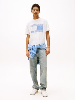 Tommy Jeans Relaxed Paisley Flag T-Shirt, Ecru