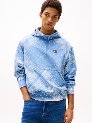 Tommy Jeans Allover Paisley Hoodie, Colorado Blue