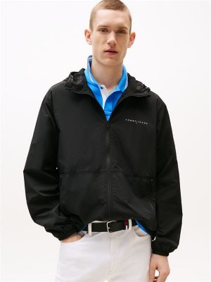 Tommy Jeans Hooded Chicago Windbreaker, Black