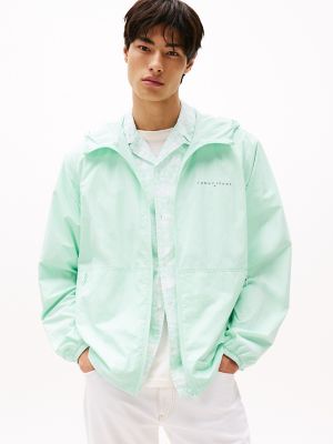 Tommy Jeans Hooded Chicago Windbreaker, Spring Mint