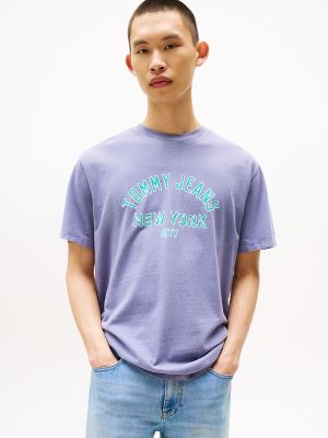 T-shirt surteint Tommy Jeans Varsity, bleu délavé