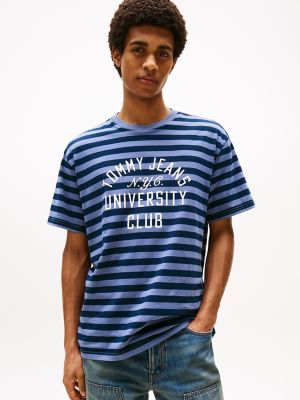 Tommy Jeans Stripe Graphic Logo T-Shirt, Navy/Blue Moment