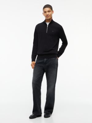 Мужской свитер Tommy Hilfiger Tommy Jeans Slim Fit Quarter-Zip, цвет: Чёрный — фото 2