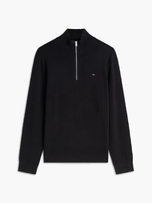 Мужской свитер Tommy Hilfiger Tommy Jeans Slim Fit Quarter-Zip, цвет: Чёрный — фото 5