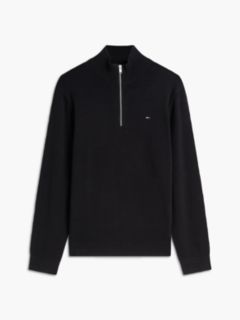 Tommy Jeans Slim Fit Quarter-Zip Sweater — Black 5