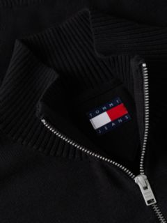 Tommy Jeans Slim Fit Quarter-Zip Sweater — Black 6