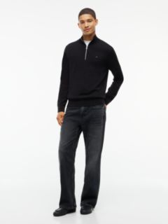 Tommy Jeans Slim Fit Quarter-Zip Sweater — Black 2
