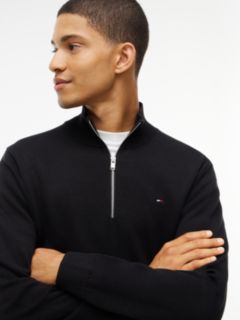 Tommy Jeans Slim Fit Quarter-Zip Sweater — Black 3