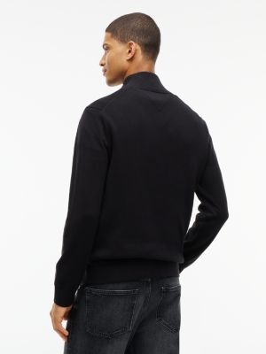 Мужской свитер Tommy Hilfiger Tommy Jeans Slim Fit Quarter-Zip, цвет: Чёрный — фото 4