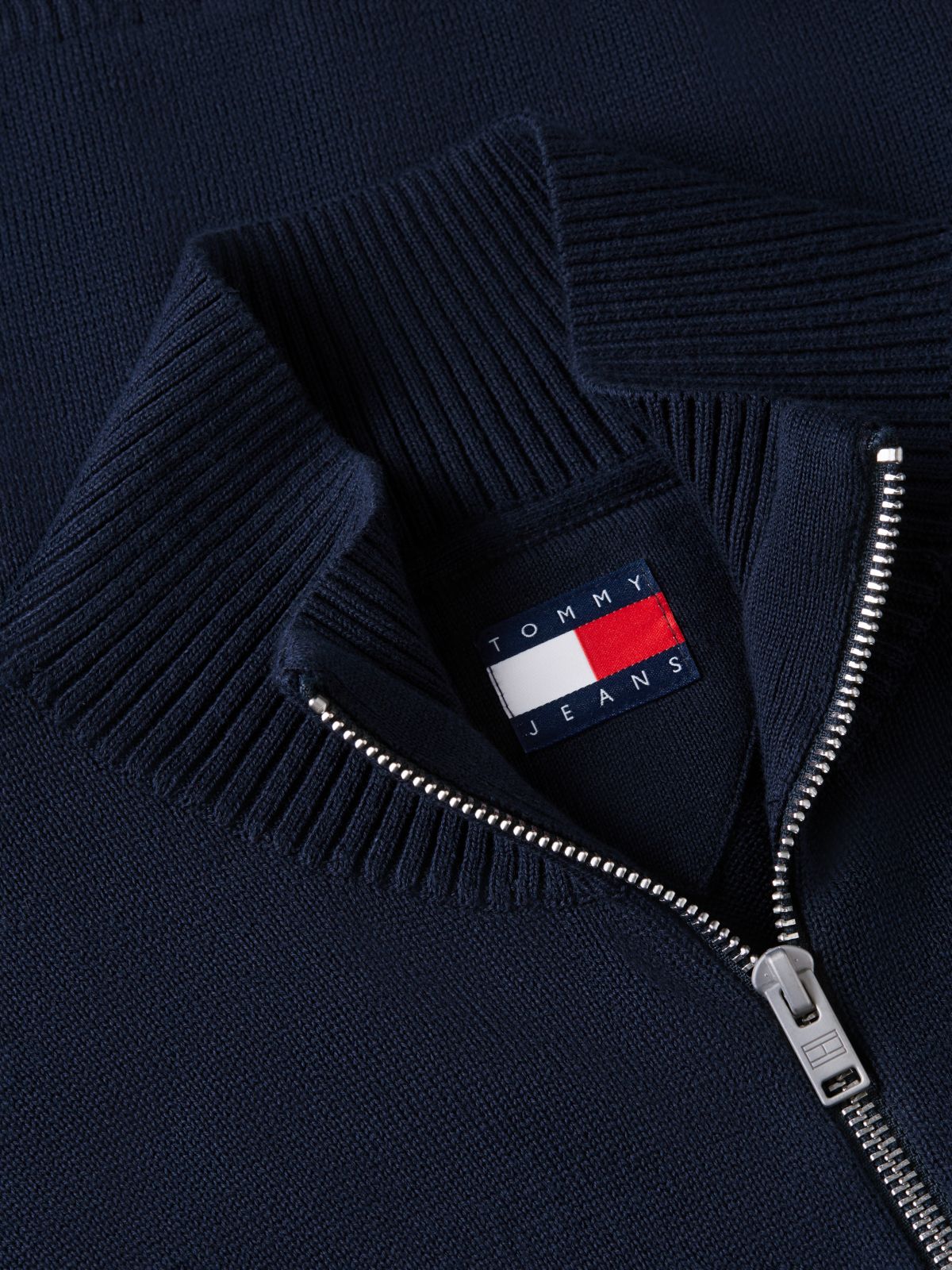 Tommy Jeans Slim Fit Quarter-Zip Sweater — Dark Blue