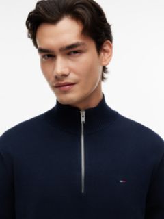 Tommy Jeans Slim Fit Quarter-Zip Sweater — Dark Blue 3