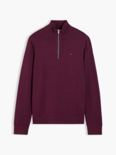 Tommy Jeans Slim Fit Quarter-Zip Sweater — Calypso Berry 5