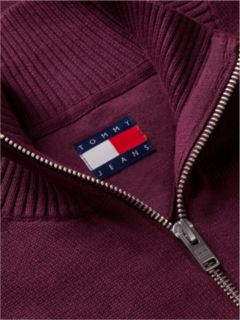 Tommy Jeans Slim Fit Quarter-Zip Sweater — Calypso Berry 6