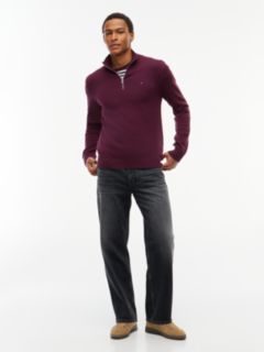 Tommy Jeans Slim Fit Quarter-Zip Sweater — Calypso Berry 2
