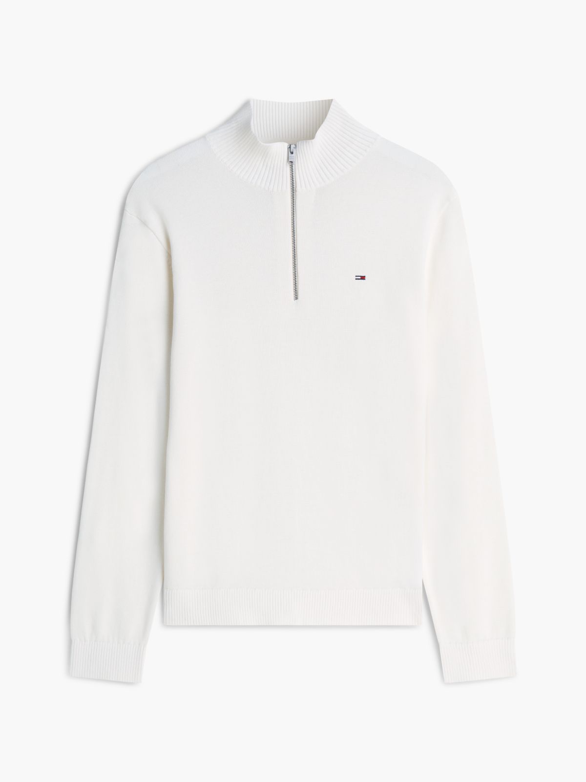 Tommy Jeans Slim Fit Quarter-Zip Sweater — Off White
