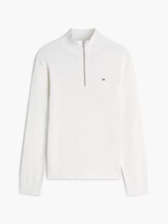 Tommy Jeans Slim Fit Quarter-Zip Sweater — Off White 5