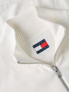 Tommy Jeans Slim Fit Quarter-Zip Sweater — Off White 6