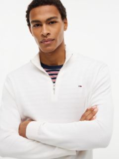 Tommy Jeans Slim Fit Quarter-Zip Sweater — Off White 3