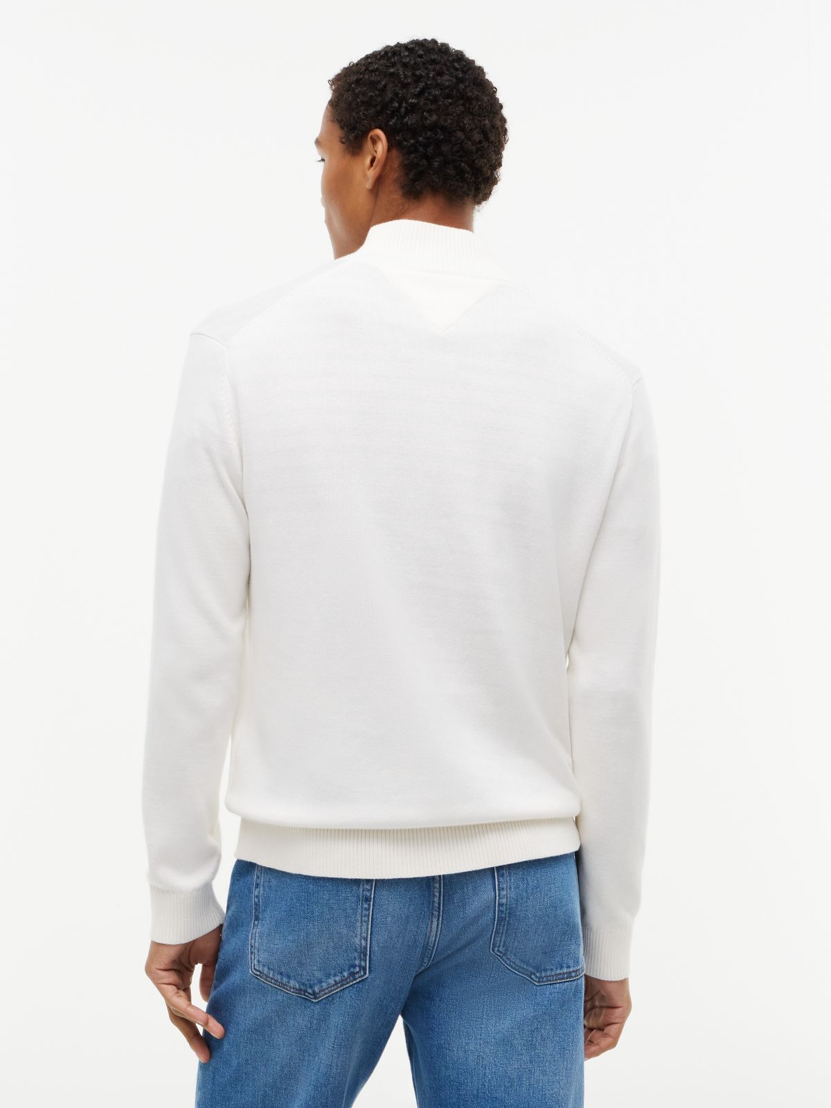 Tommy Jeans Slim Fit Quarter-Zip Sweater — Off White