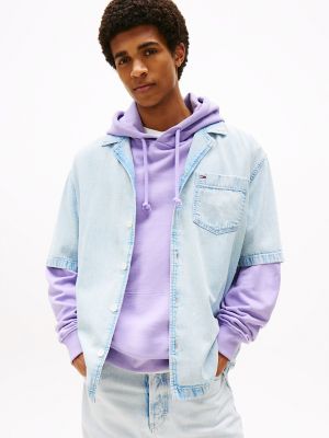 Tommy Jeans Denim Bowling Shirt, Light Denim