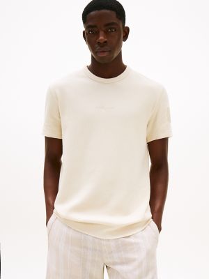 Tommy Jeans Waffle Knit Logo T-Shirt, Desert Sand Dune