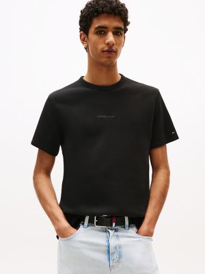 Tommy Jeans Waffle Knit Logo T-Shirt, Black