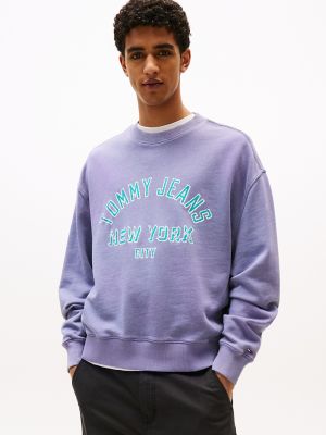 Tommy Jeans Overdyed Varsity Sweatshirt, Washed Blue