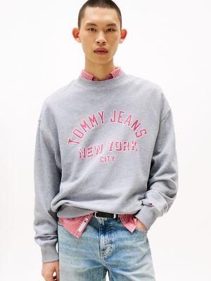 Tommy Jeans Overdyed Varsity Sweatshirt, Grey Heather