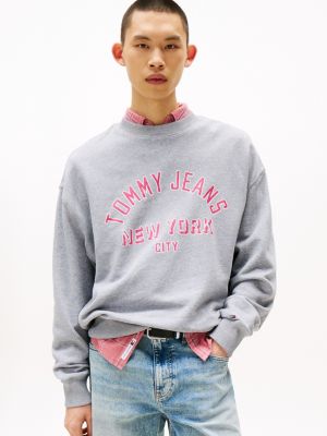 Tommy Jeans Overdyed Varsity Sweatshirt, Grey Heather