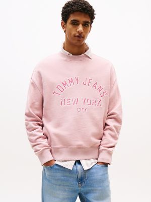 Tommy Jeans Overdyed Varsity Sweatshirt, Washed Tahiti Berry
