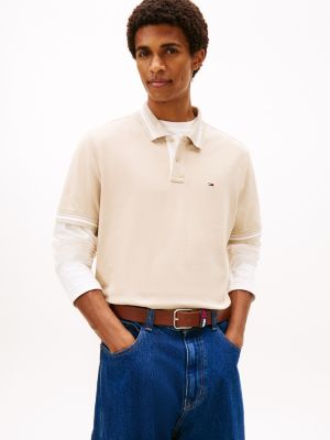 Tommy Jeans Regular Fit Tipped Polo, Gulf Sand