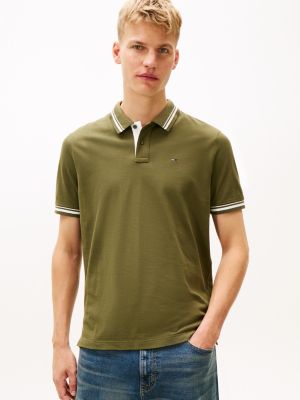 Tommy Jeans Regular Fit Tipped Polo, Dark Greenery