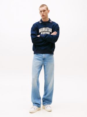 Tommy Jeans Loose Fit Straight Leg Jean, Light Blue Denim