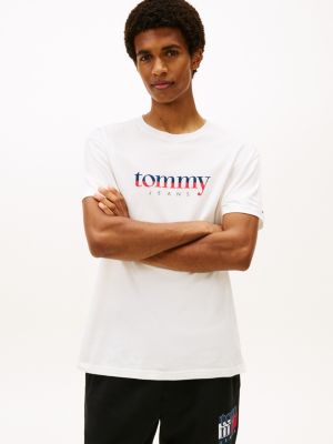 Tommy Jeans Colorblock Logo T-Shirt, Ecru