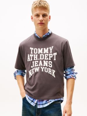 Tommy Jeans Varsity Logo T-Shirt, Washed Black