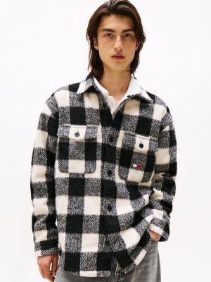 Tommy Jeans Check Flannel Overshirt, Black Buffalo Check