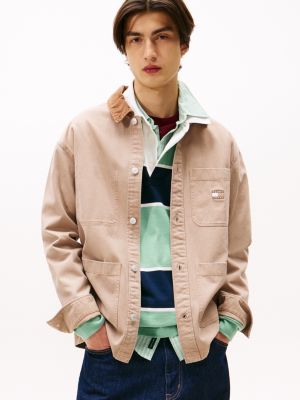 Tommy Jeans Corduroy Collar Overshirt, Coastal Taupe