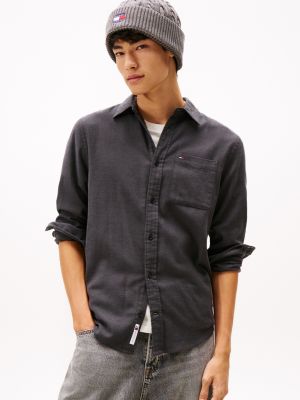 Tommy Jeans Brushed Flannel Shirt, Black
