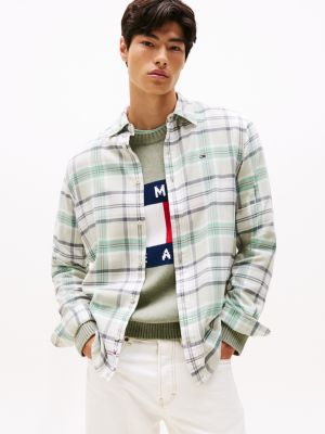 Tommy Jeans Regular Fit Flannel Shirt, Cloudy Jade Big Check